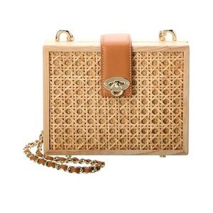 NEW!! J. McLaughlin Eugene raffia Natural tan Woven Crossbody Bag .. with tag.**